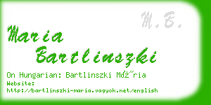 maria bartlinszki business card